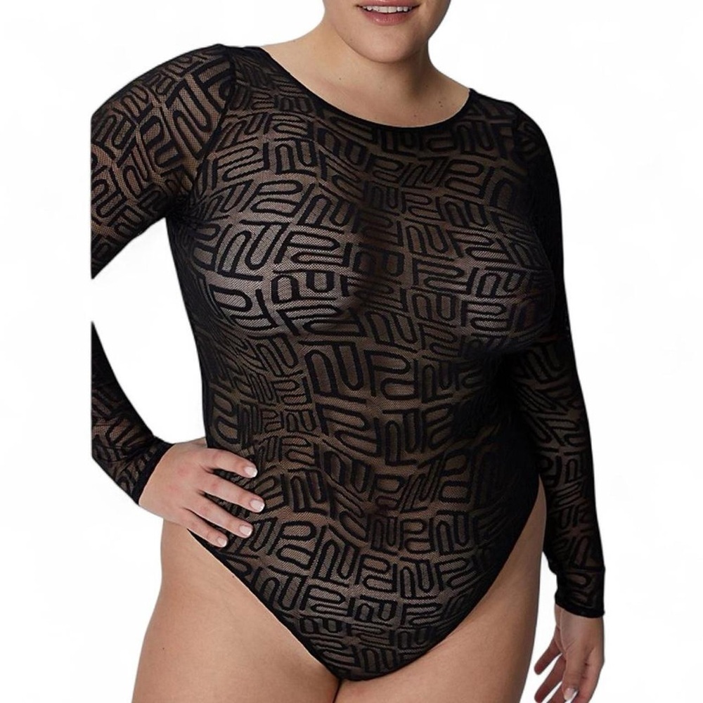 PARADE Black Mesh Patterned Bodysuit